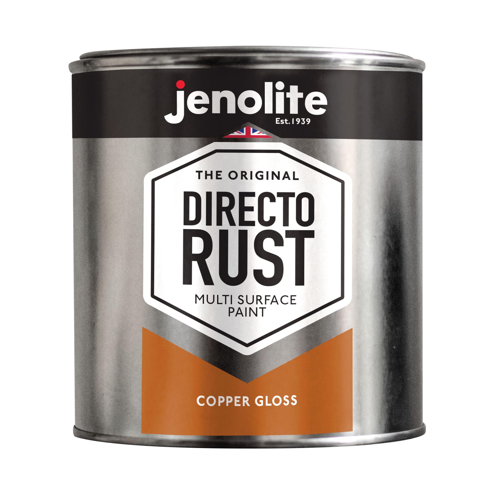 Jenolite Copper Directorust Paint - Apply Direct To Rust - Primer, Undercoat And Topcoat - Gloss - 1 Litre