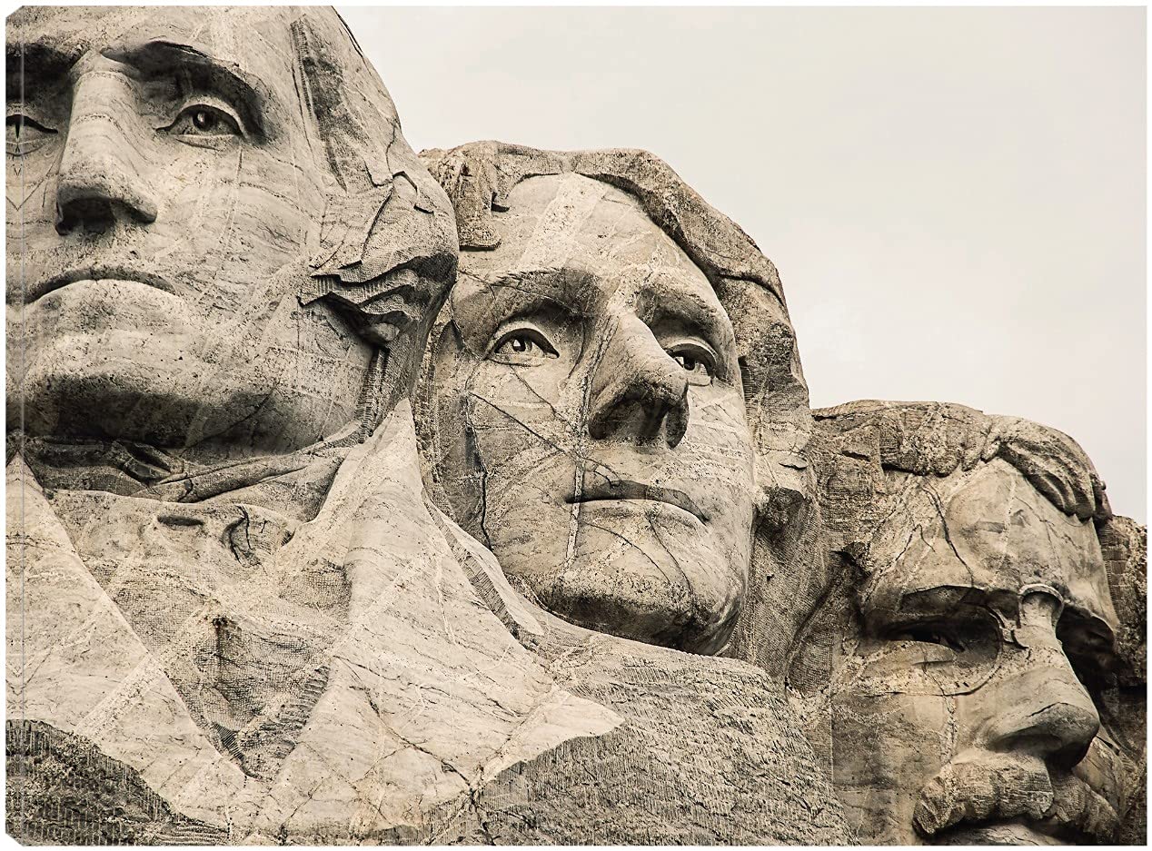Fine Art Canvas Rushmore Canvas Wall Decor by Artist John Bakator for Living Room Bedroom Bathroom Kitchen Office