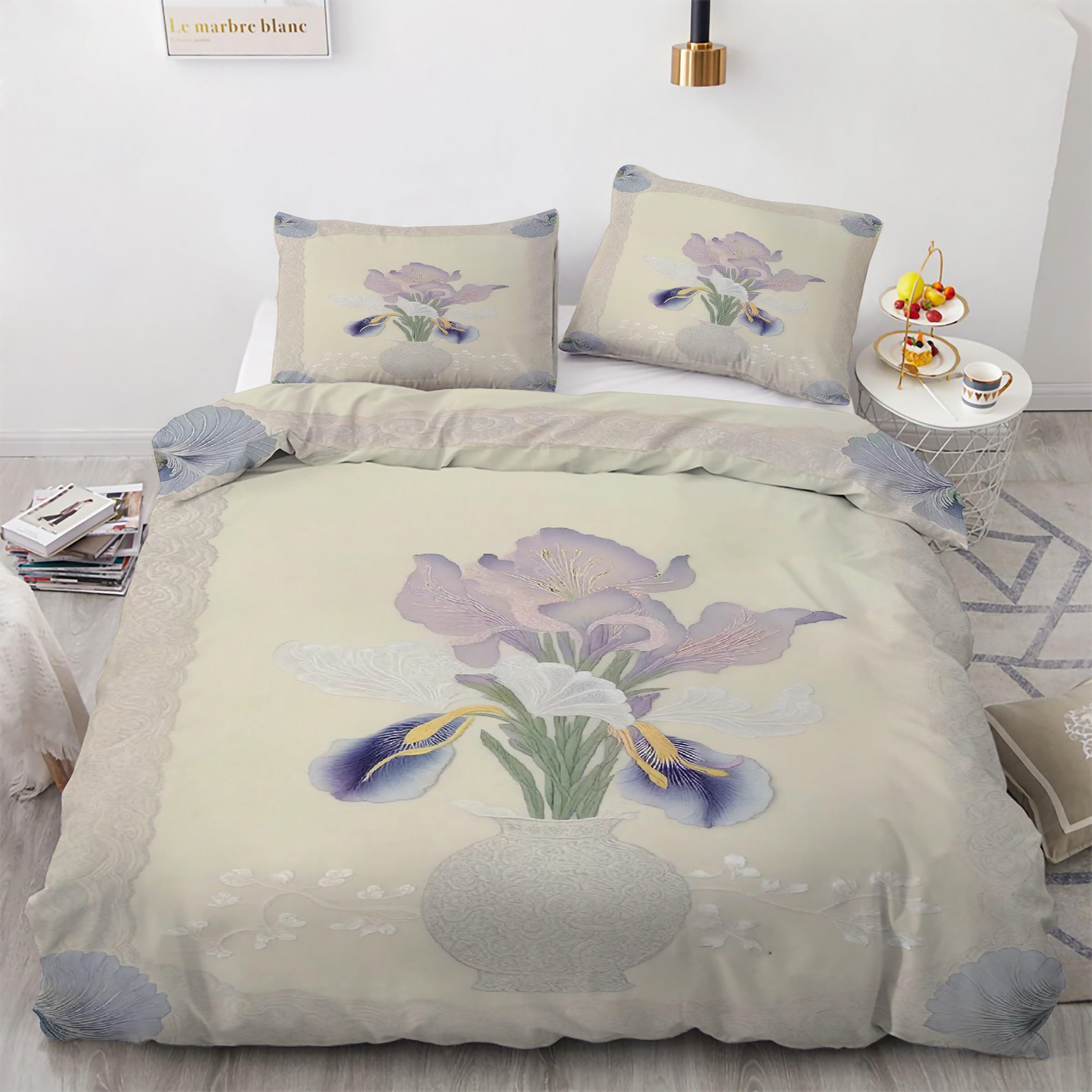 Housse de couette 90x190 Iris finie la couette qui glisse avec cette parure zippée