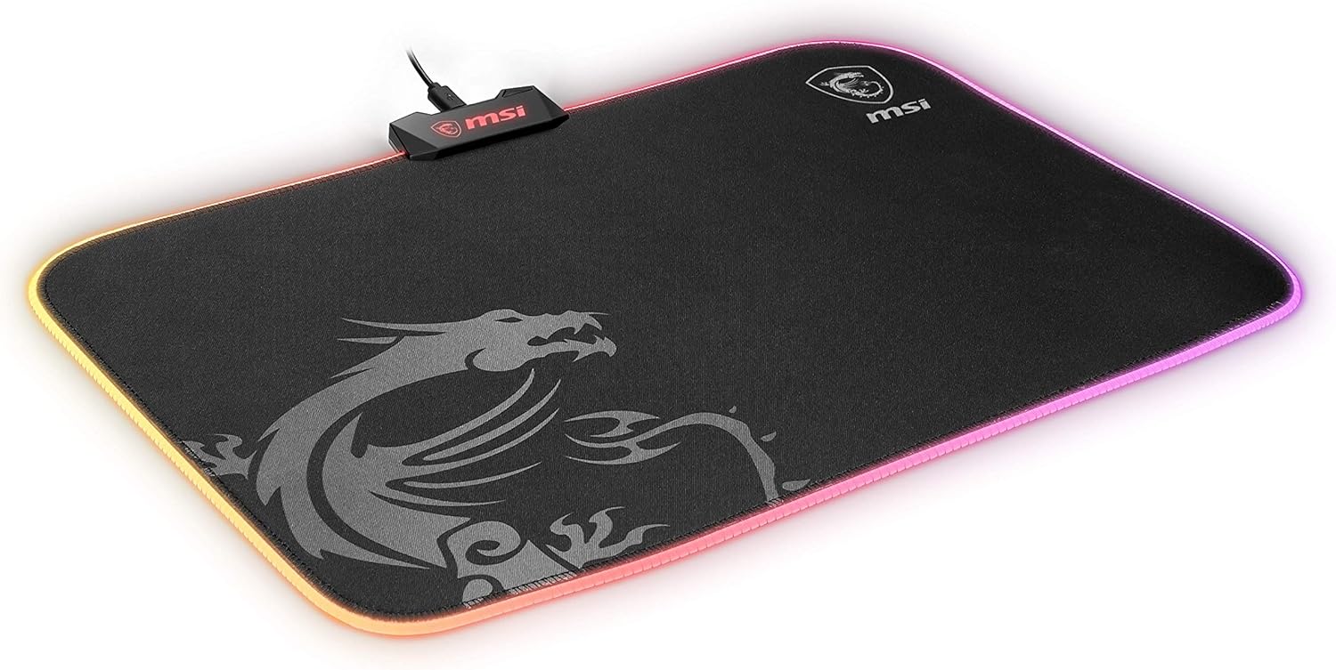 msi Agility GD60 Premium Gaming Mouse Pad, Ultra Smooth Micro-Tex Textile Surface,Anti-Slip Natural Rubber Base,Perfect for Laser and Optical Mice,15.1” X10.9” X 0.08”