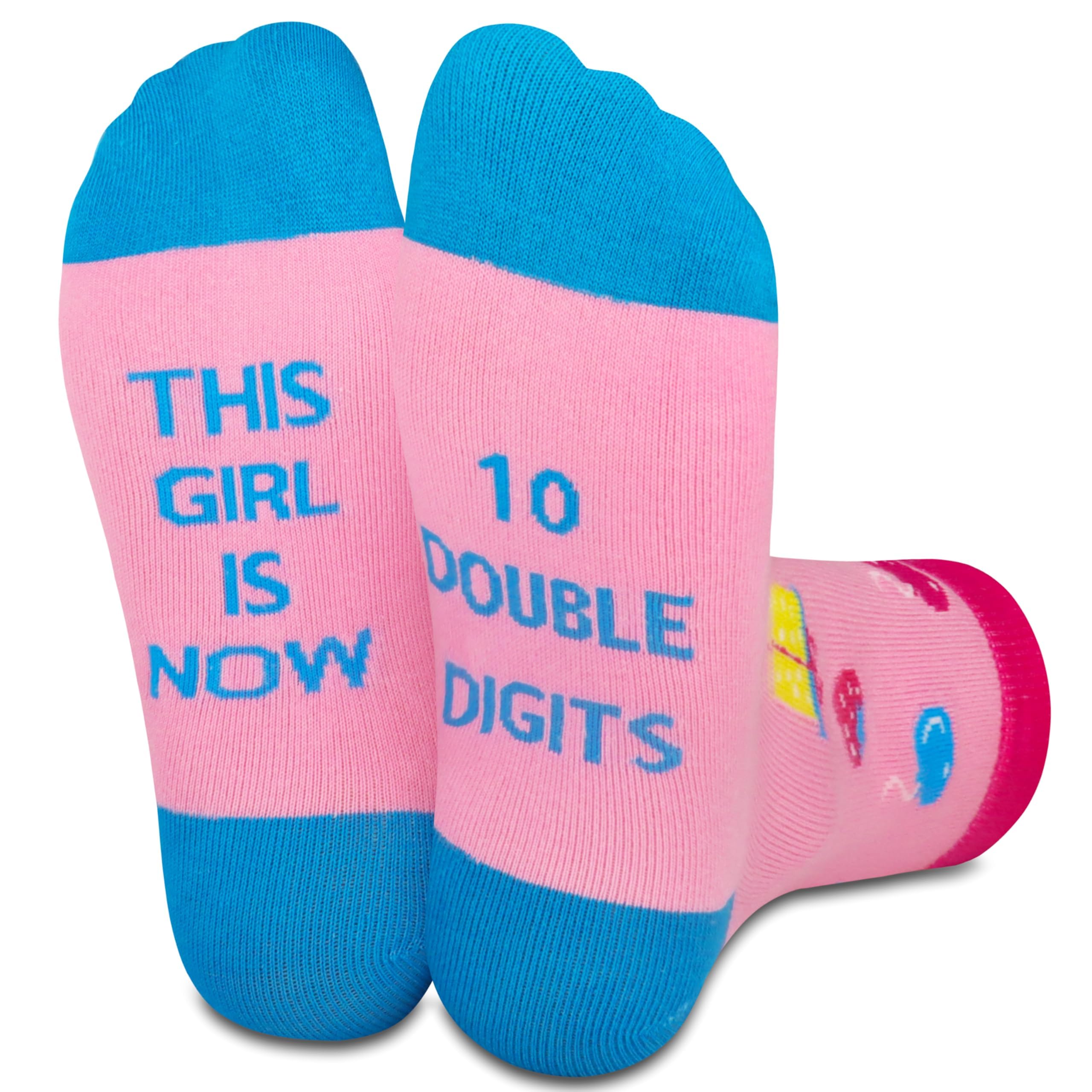 Gifts for 10 Year Olds Girls Birthday Socks Cool Presents Happy 10th Girls Decorations