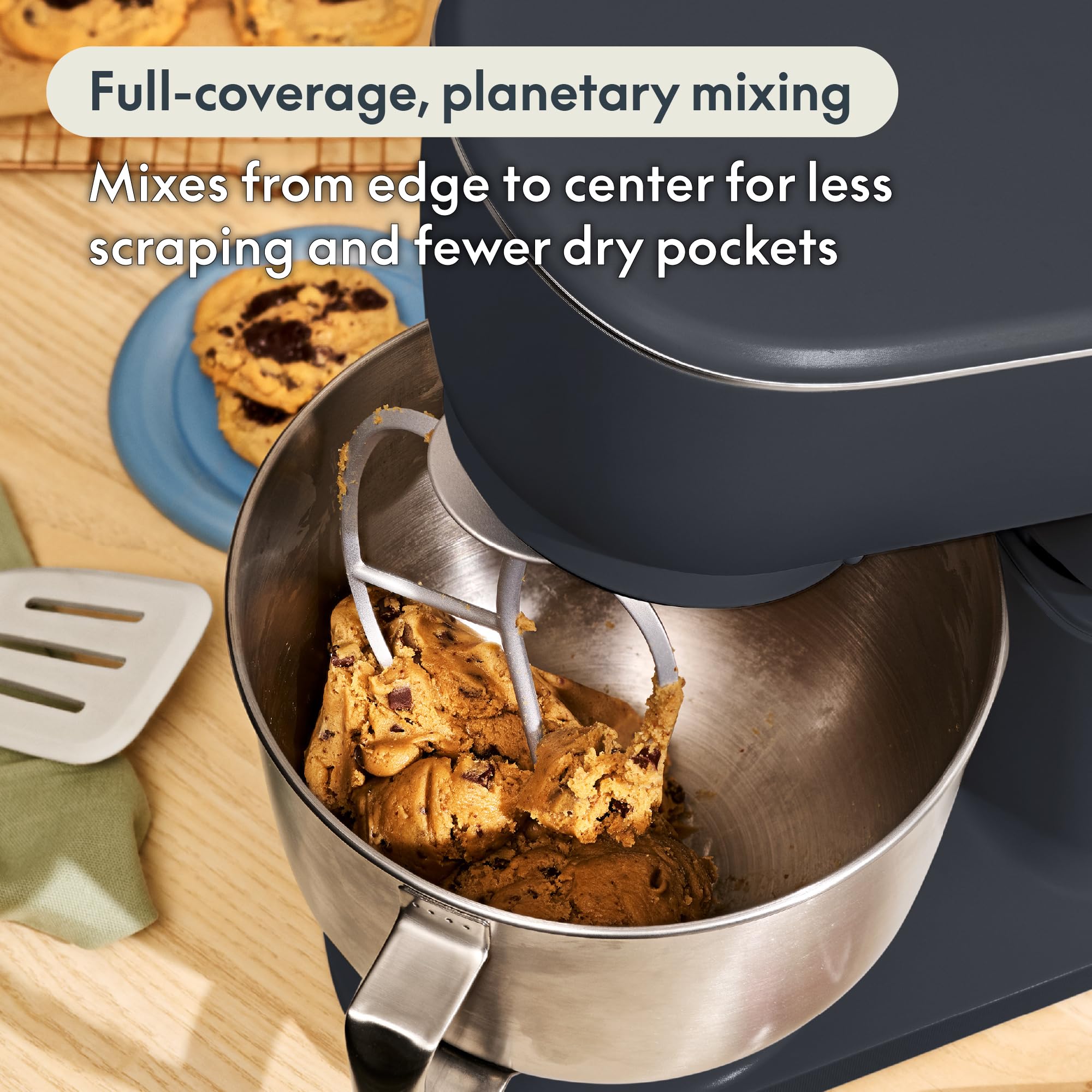 bella STIR 5.3Qt Tilt-Head Stand Mixer, 12-Speed Countertop Mixer, Slate view 5