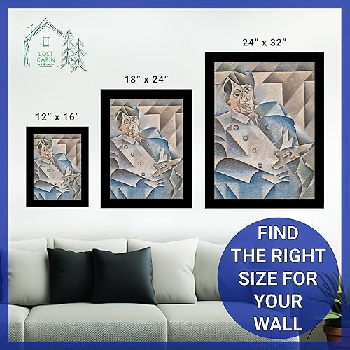 Miniatura 6 de Retrato de la cabaña perdida de Pablo Picasso por Juan Gris  Lienzo en marco biselado dorado  Reproducción de pintura de obras de arte finas  Póster