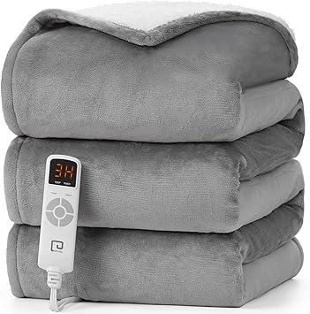 EHEYCIGA Heated Electric Blanket Full Size - 9 Heating Levels, 10 Hours Auto Off, Soft Cozy Sherpa Washable With Fast Heating, 72 x 84 Inches