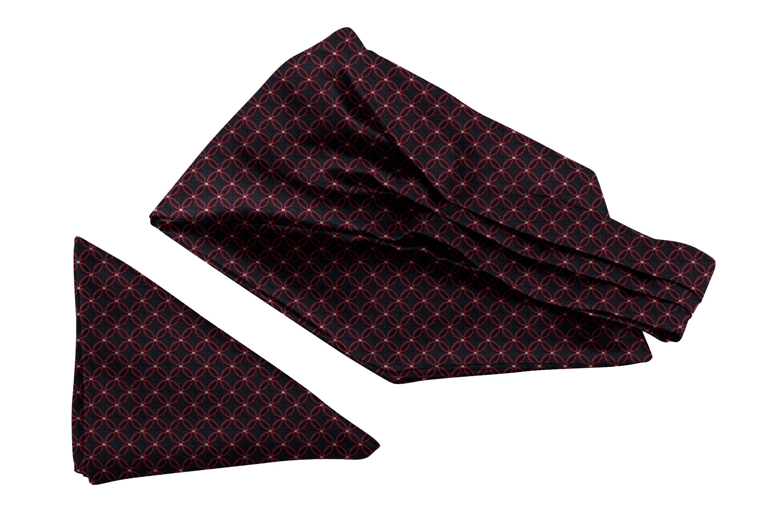 blacksmith Jacquard Microfiber Neckwear Ascot and Matching Pocket Square Set for Men-picture-13