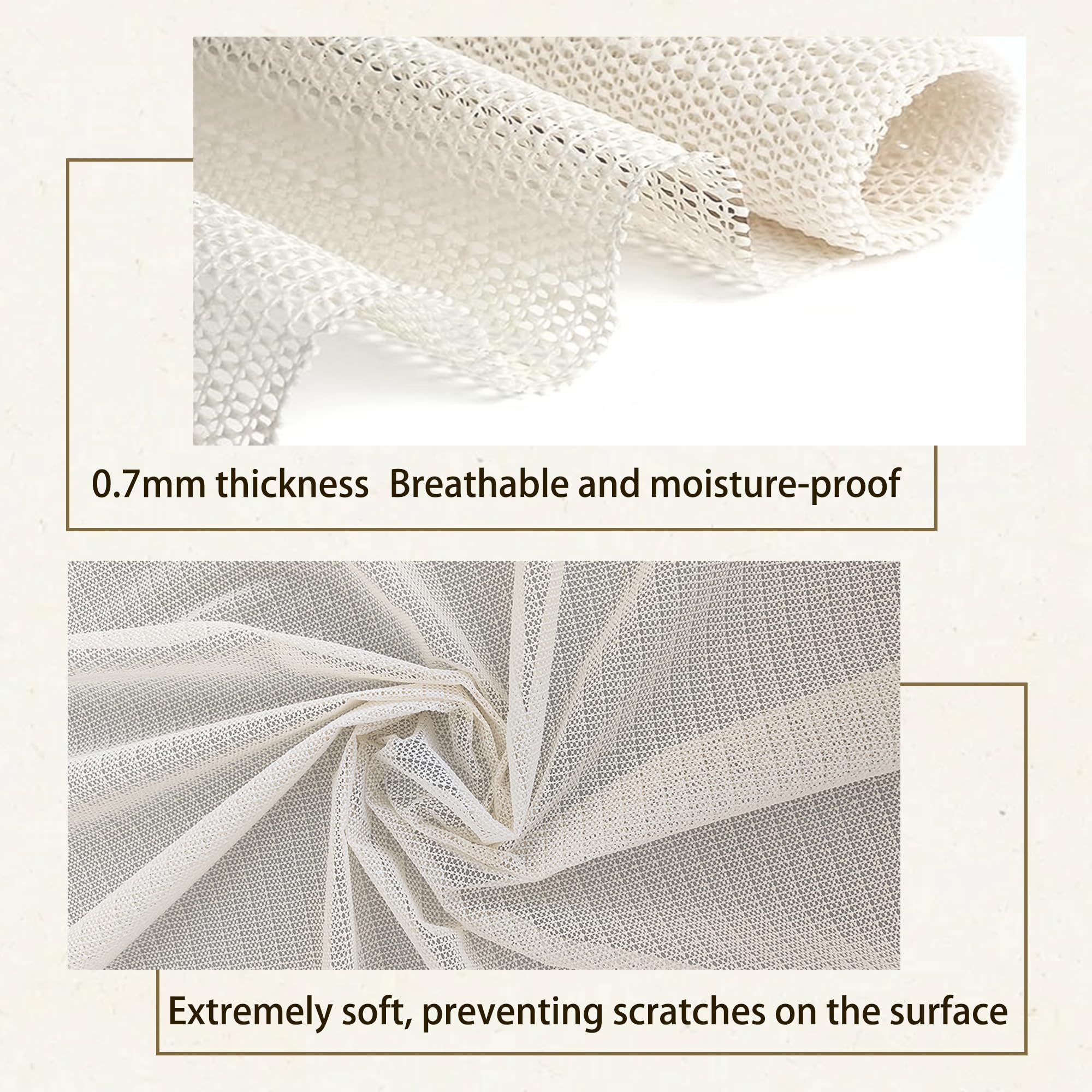 Sottofondo Antiscivolo 170 x 250 cm Antiscivolo e Tagliabile Rete per Tappeti Resistente per Cassetti di Tappeti, Bagagliai Auto, bianco
