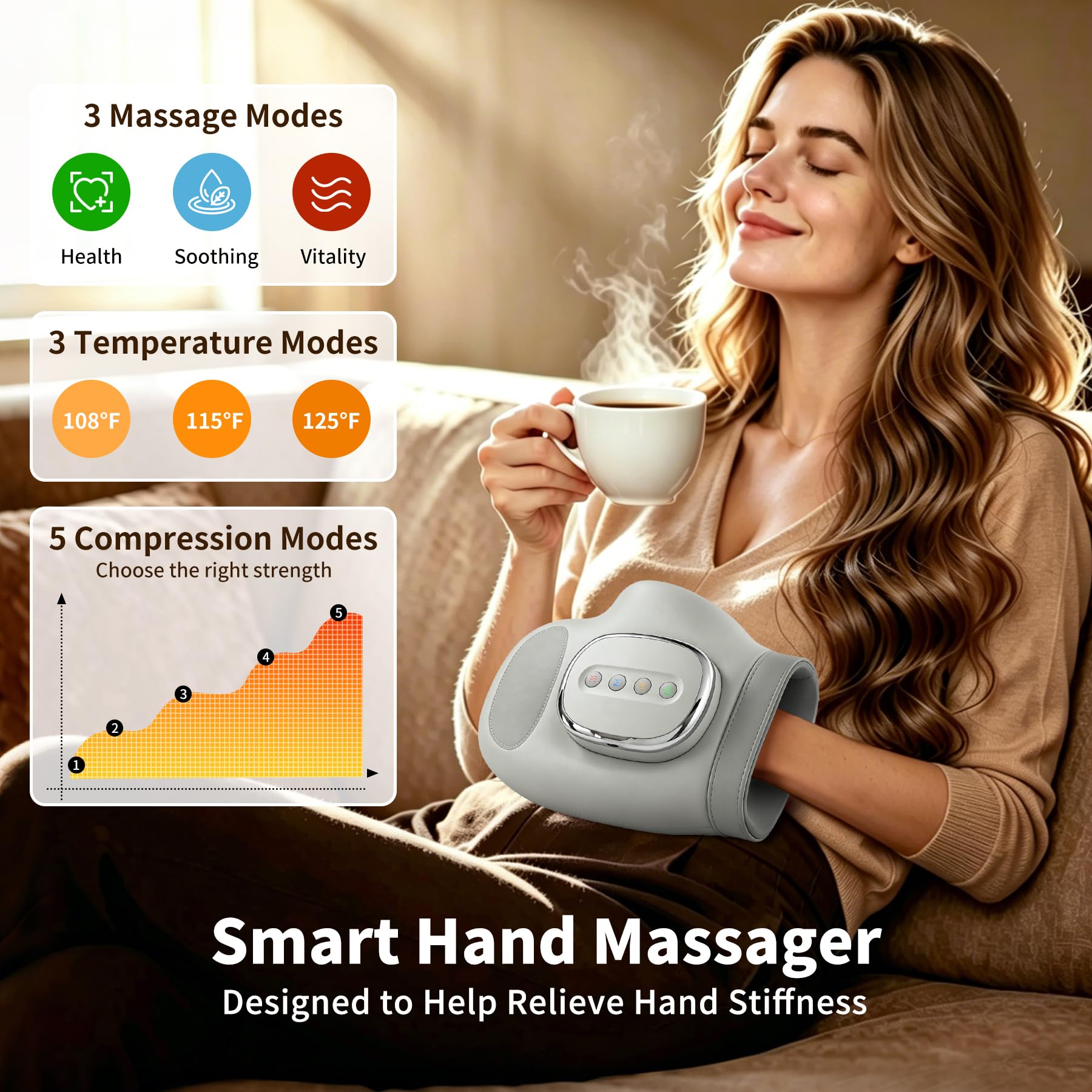 Massaggiatore manuale senza fili con calore e compressione