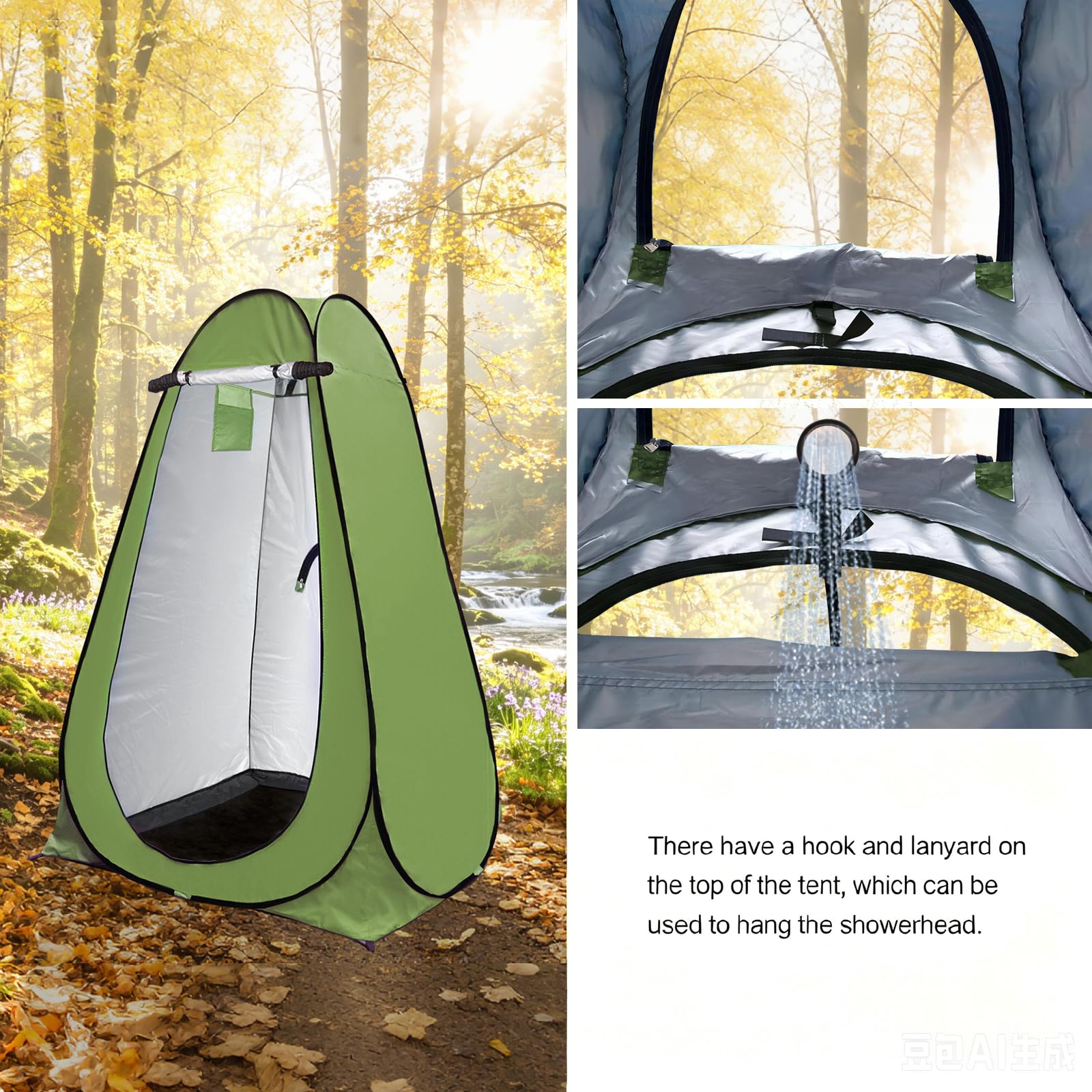 Duschzelt Camping anngrowy Pop Up Toilettenzelt mit UV40+ Schutz Umkleidezelt, Multifunktionszelt Mobiles WC Zelt, Faltbare Duschkabine Umkleidezelt Privatsphäre für Beach, Strand & Outdoor