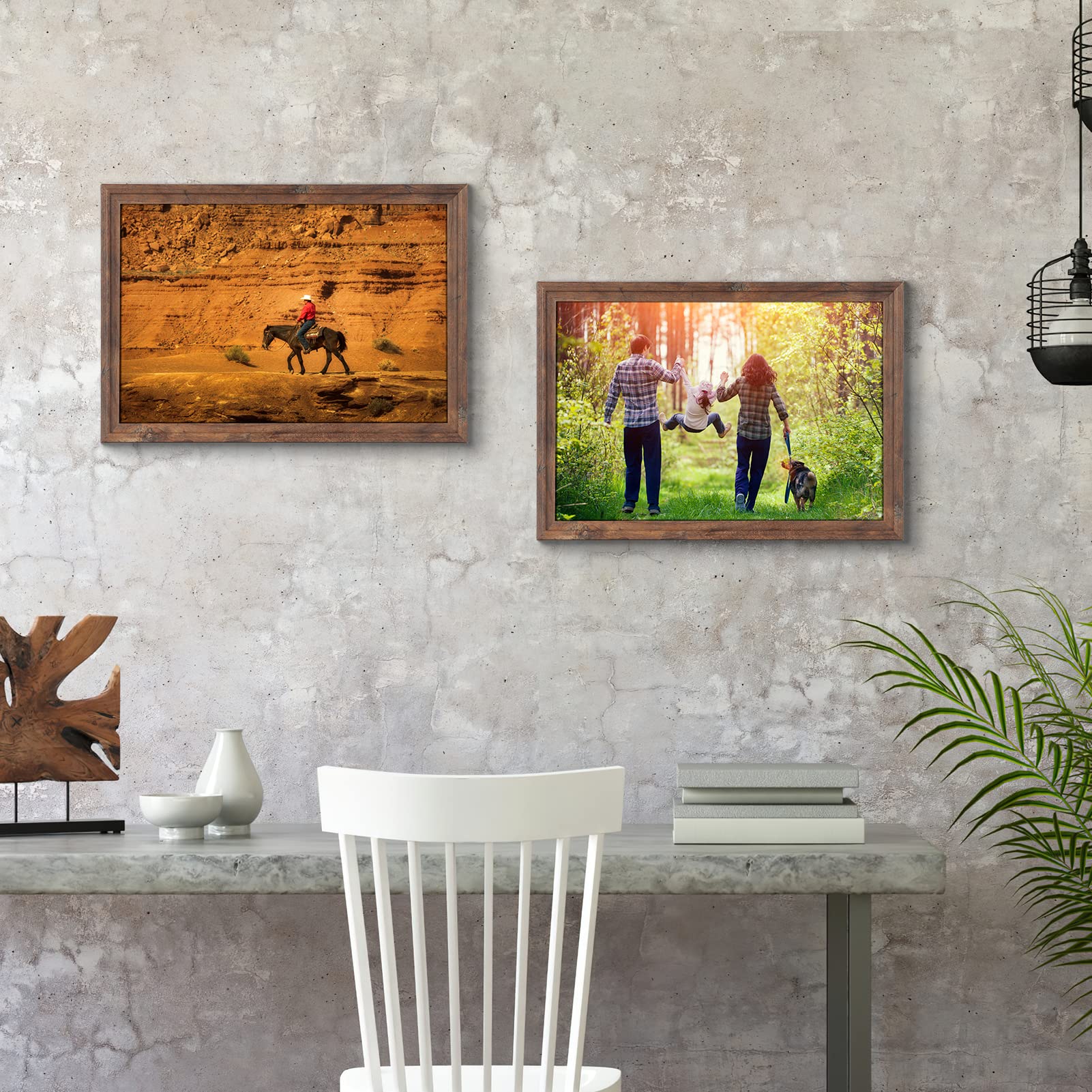 Rustic Oak Picture Frame 12 X 18" ID American Farm House Style