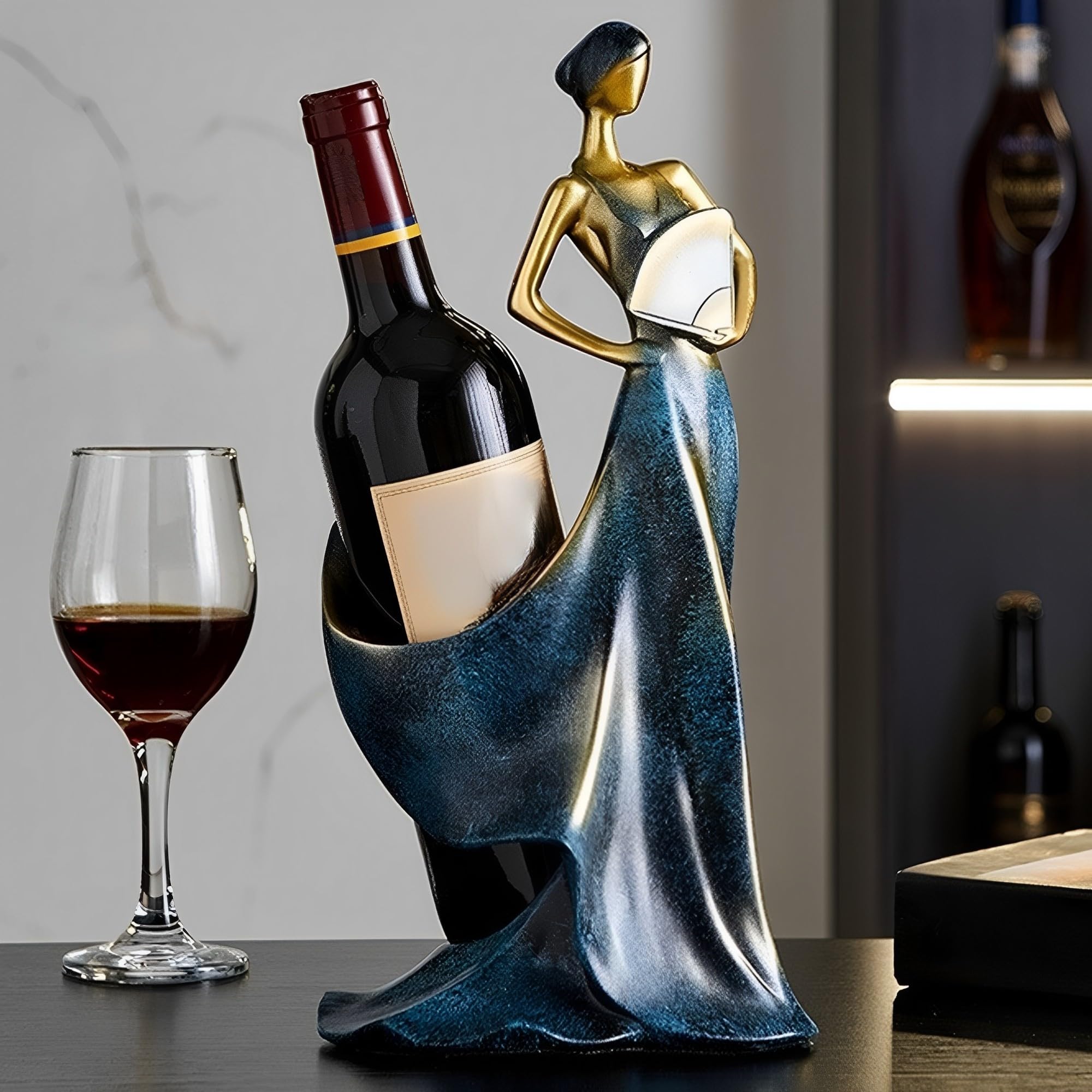 Casiers à Vin Porte Bouteille Porte Comptoir et Support Table à Manger Ornements de Pièce Maîtresse, Casier à Vin Range, Stockage Armoire Décoration Intérieure Cadeaux pour Les Amis Noël