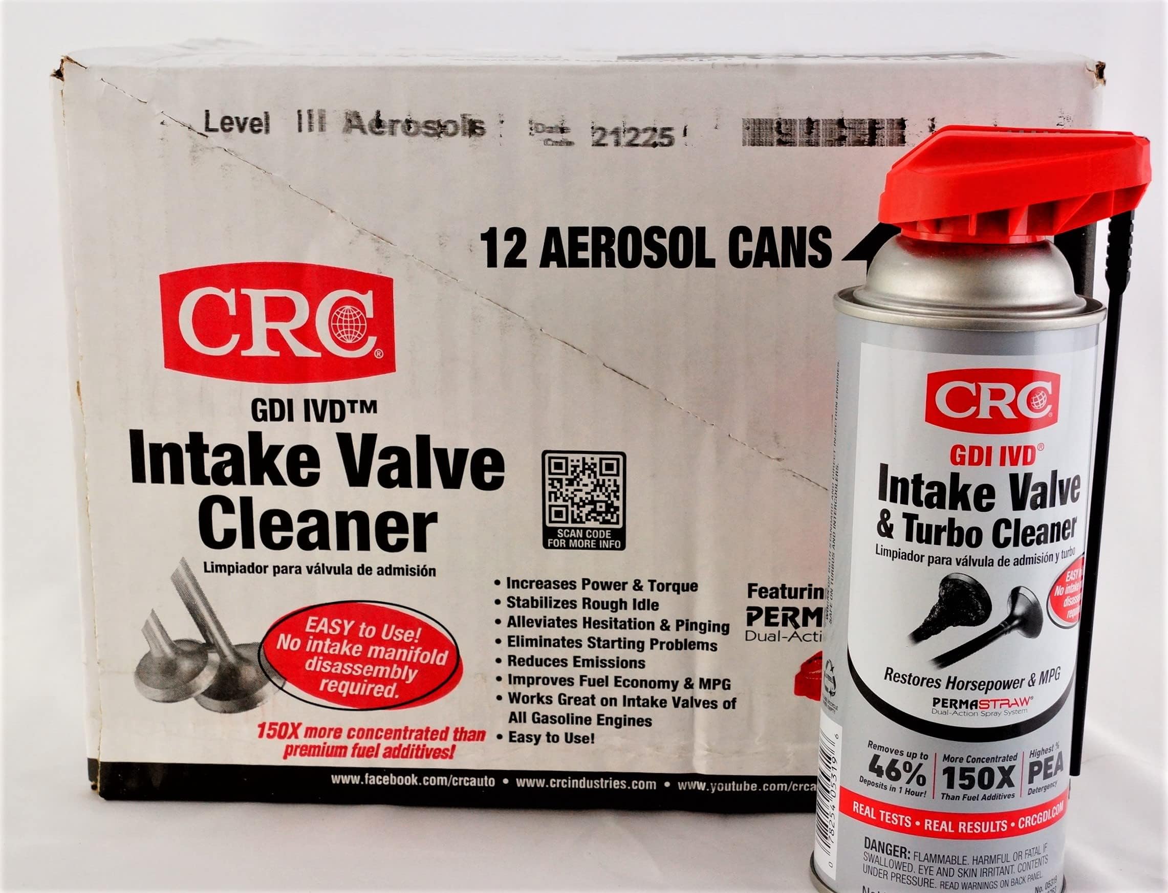 CRC 05319 GDI IVD Intake Valve and Turbo Cleaner – 11 oz, Pack of 12