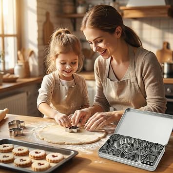 Mini Geometric Cookie Cutters Set-Stainless Steel Metal Baking Moulds