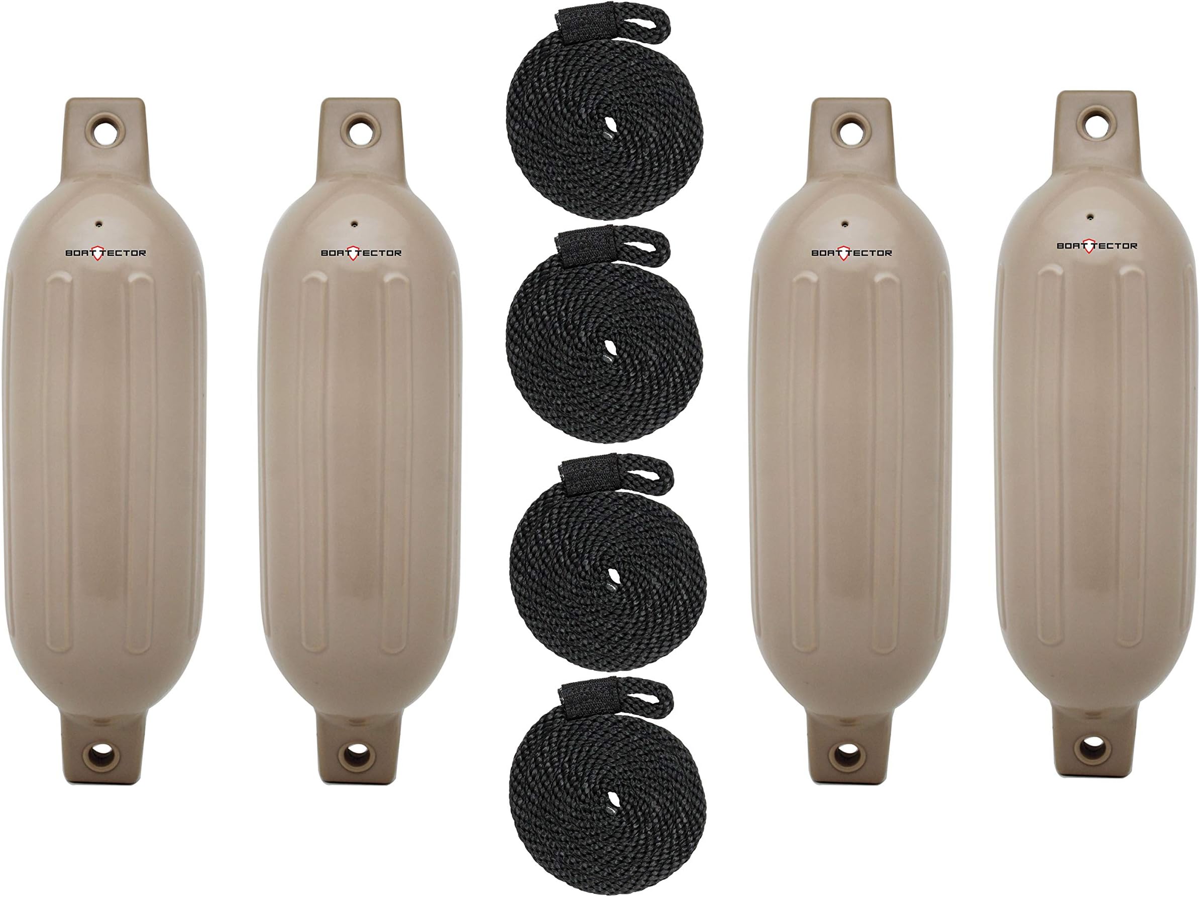 Extreme Max3006.7501 BoatTector Inflatable Fender Value 4-Pack - 6.5" x 22", Sand