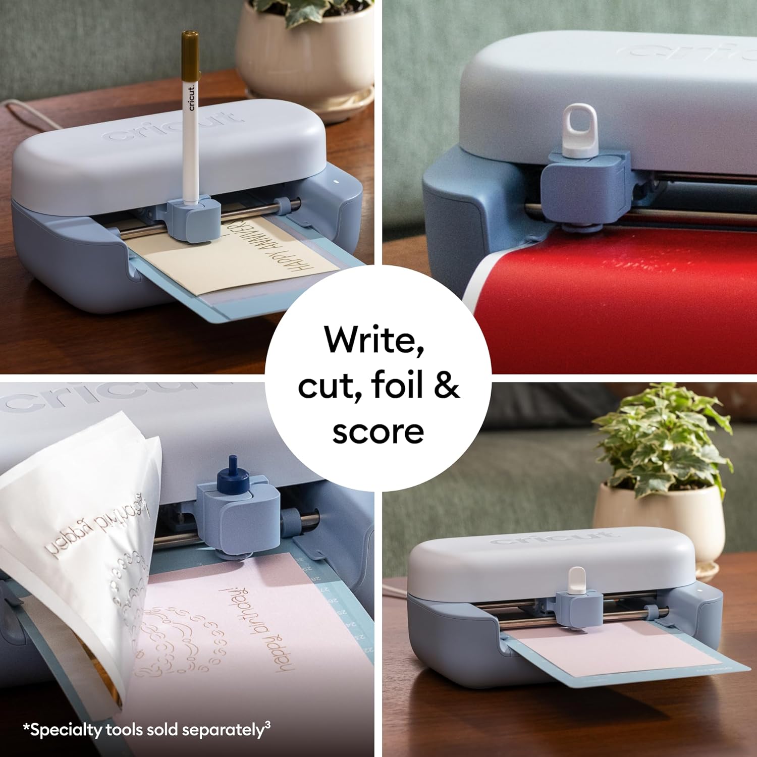 Cricut Joy™ 2 Deluxe Bundle, Blue - Ultra-Compact Cutting Machine - Perfect for Making Cards, Stickers, Labels, Decals, & More - Portable - Includes Enough Supplies for Up to 55 Projects