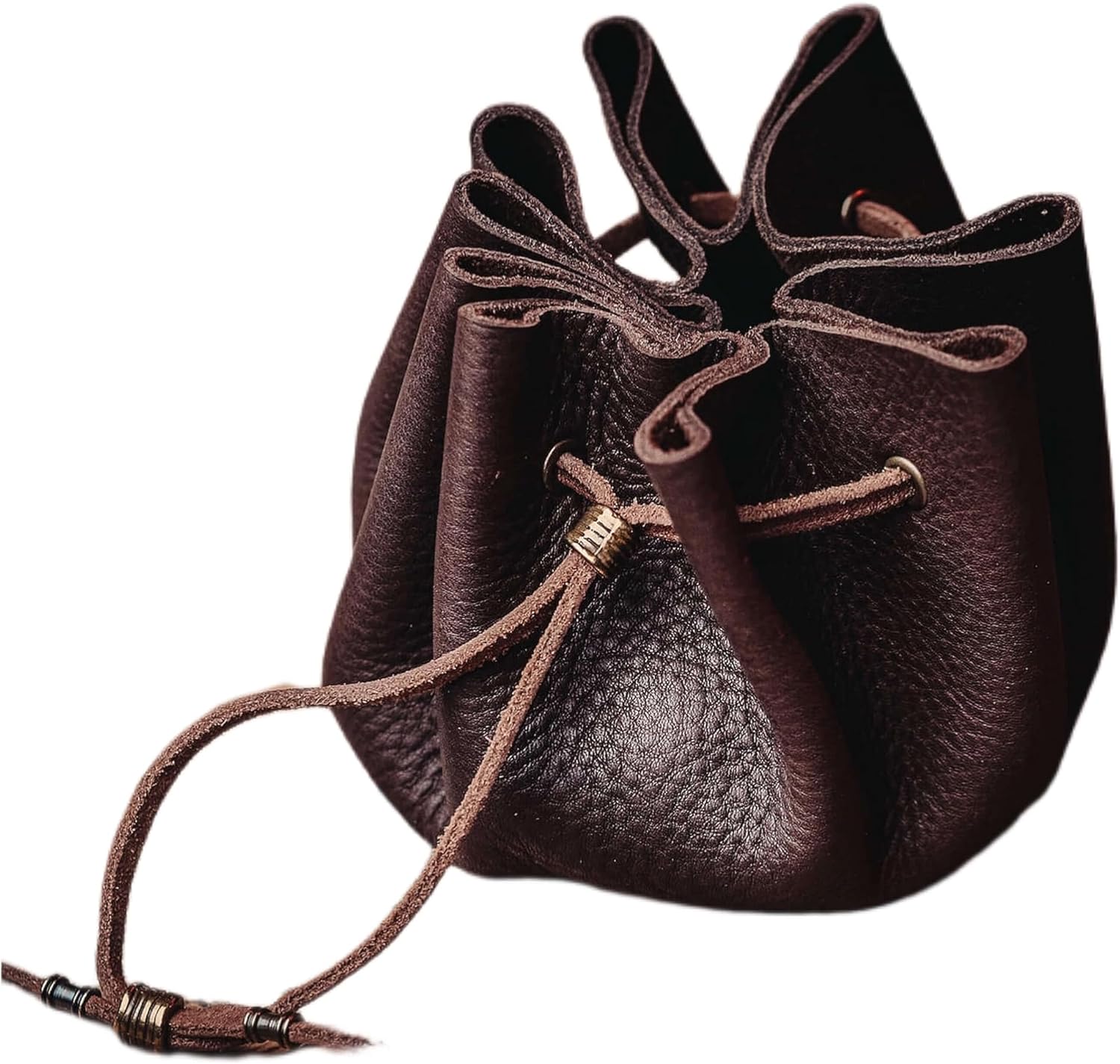 Minstrel Leather Dice Bag (Van Dyke Brown, Small - 35 dice)