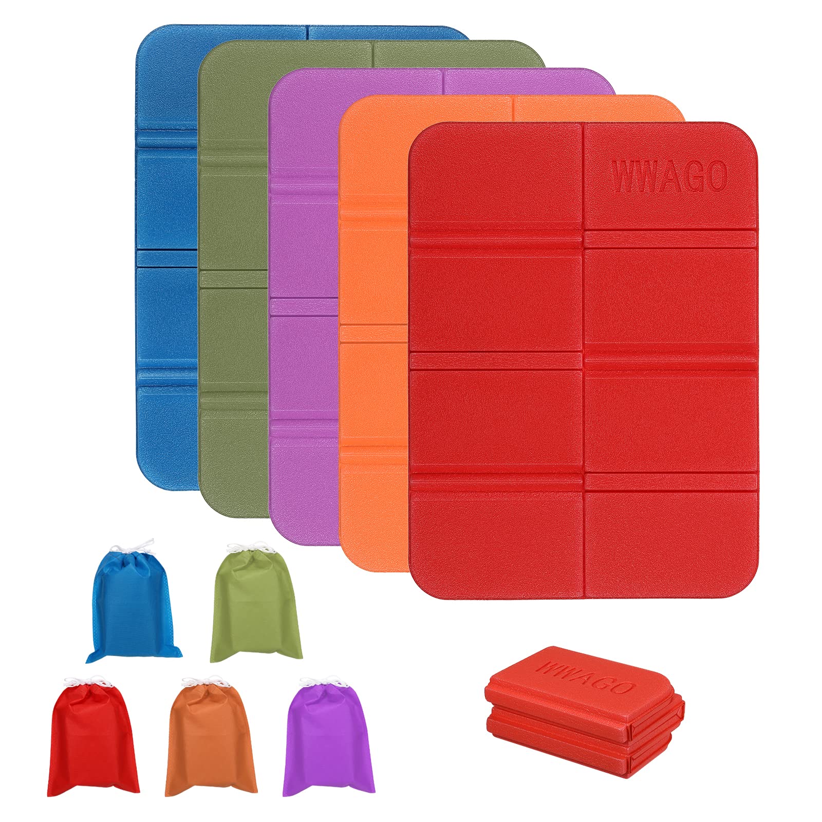 PATIKIL Foldable Cushion Seat, 5 Pack Camping Sitting Pad 15