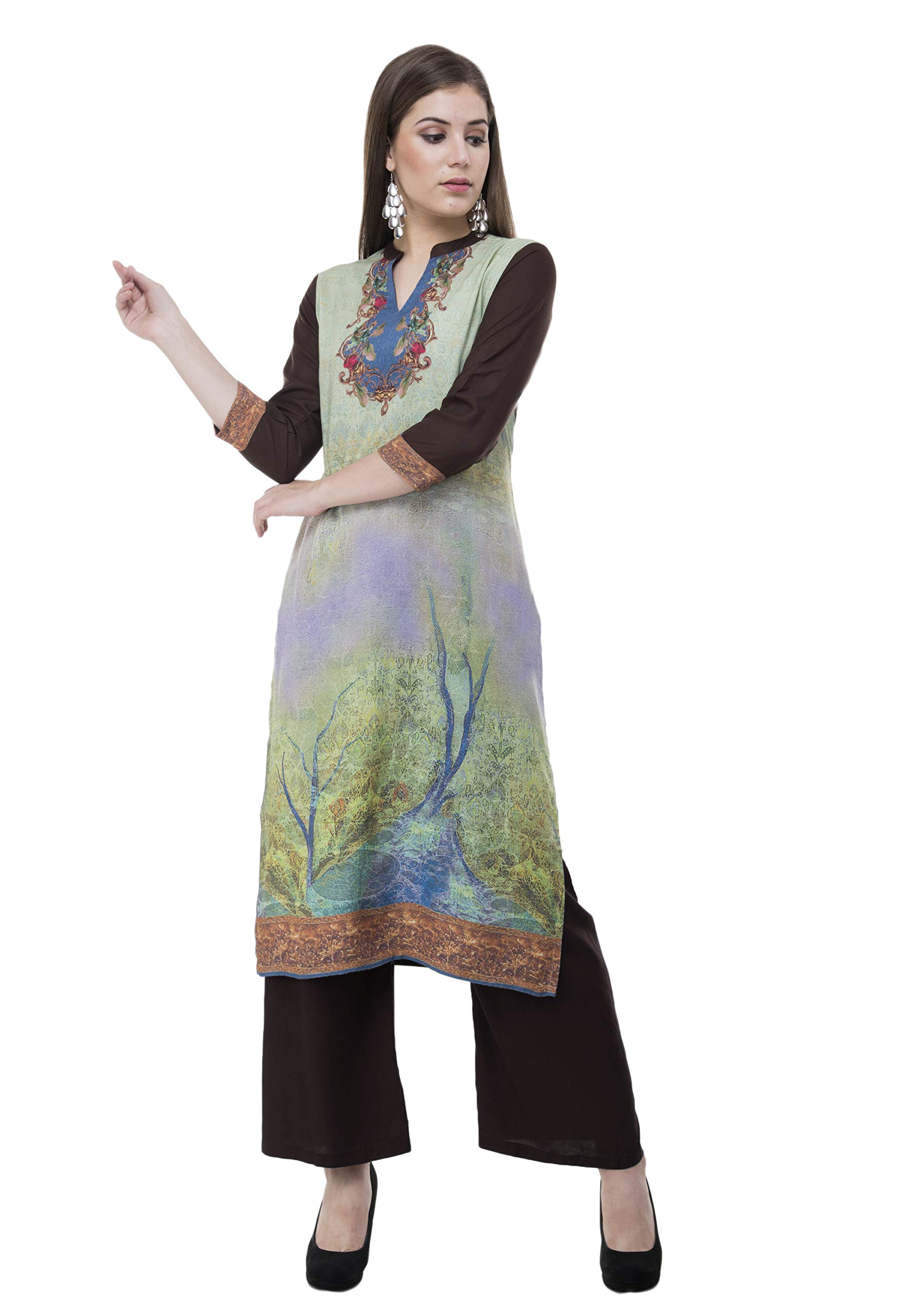 Lagi Women's Rayon Straight Kurta Designer Indian Kurti Tunic Top
