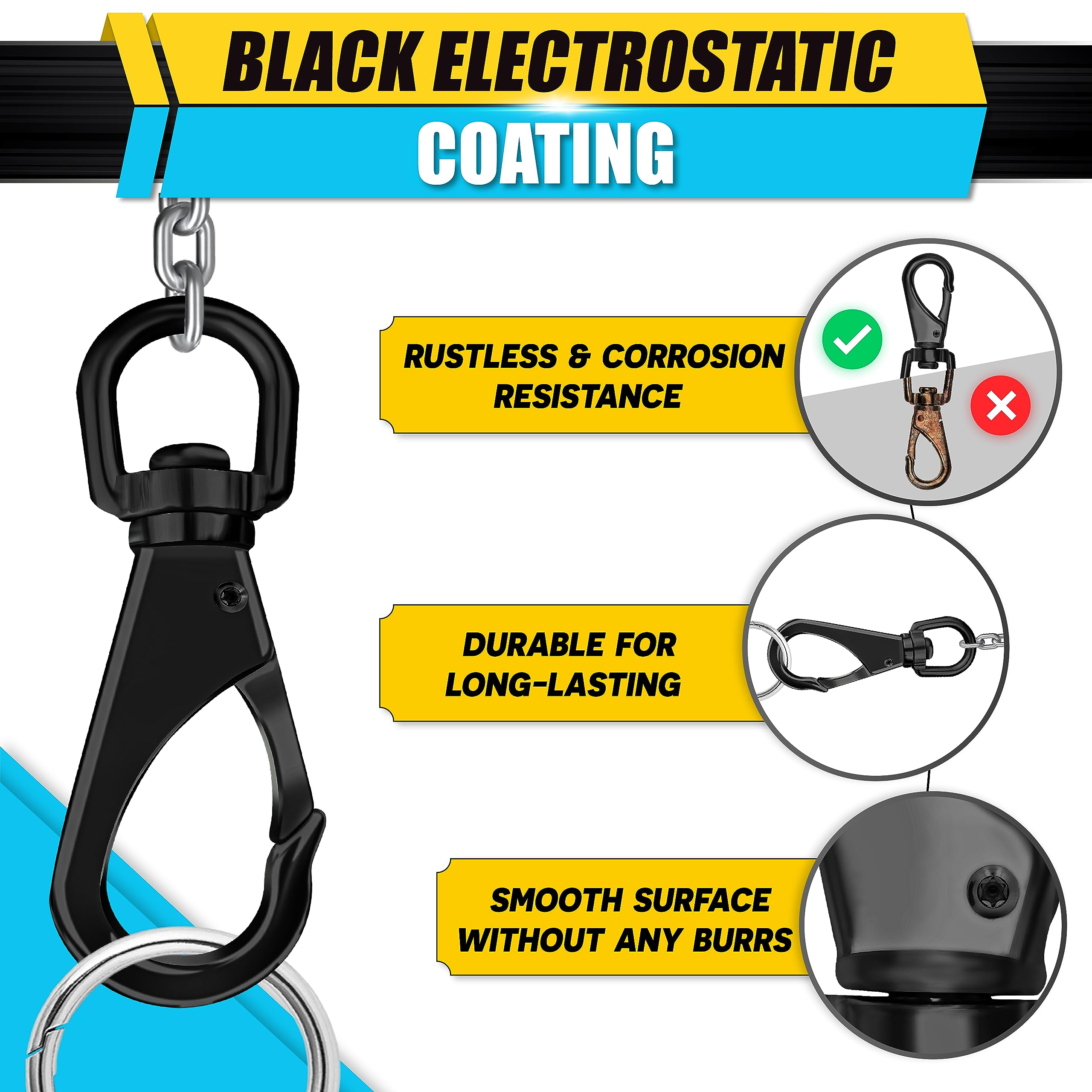 [Extra resistente] 2 broches giratorios de acero inoxidable de 4.6 pulgadas, capacidad de 220 libras, clips giratorios multiusos, ideales para marinos, deportes, equipajes, mascotas, columpios,