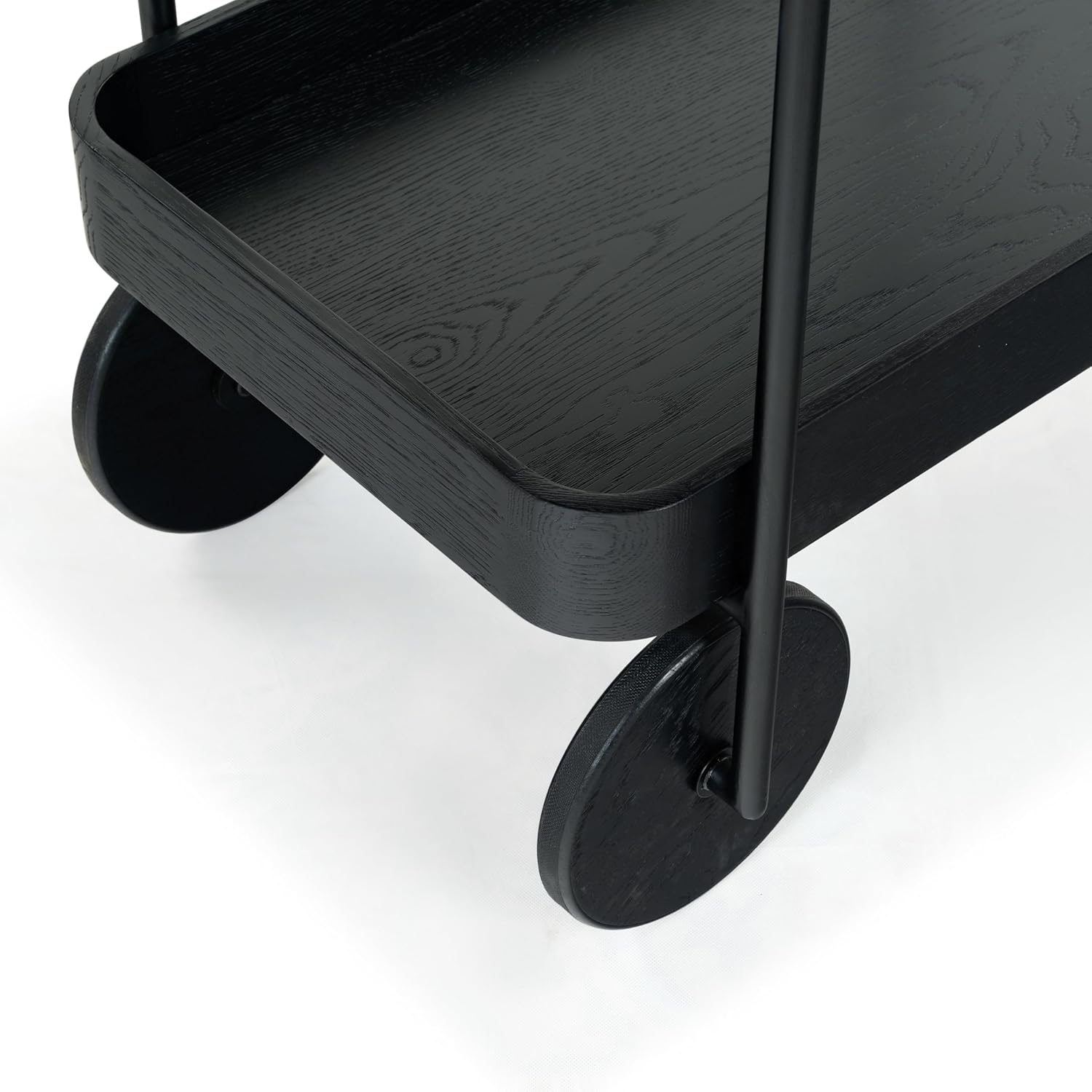 SAFAVIEH Couture Collection Malek Black 2-Shelf Bar Cart with Wheels