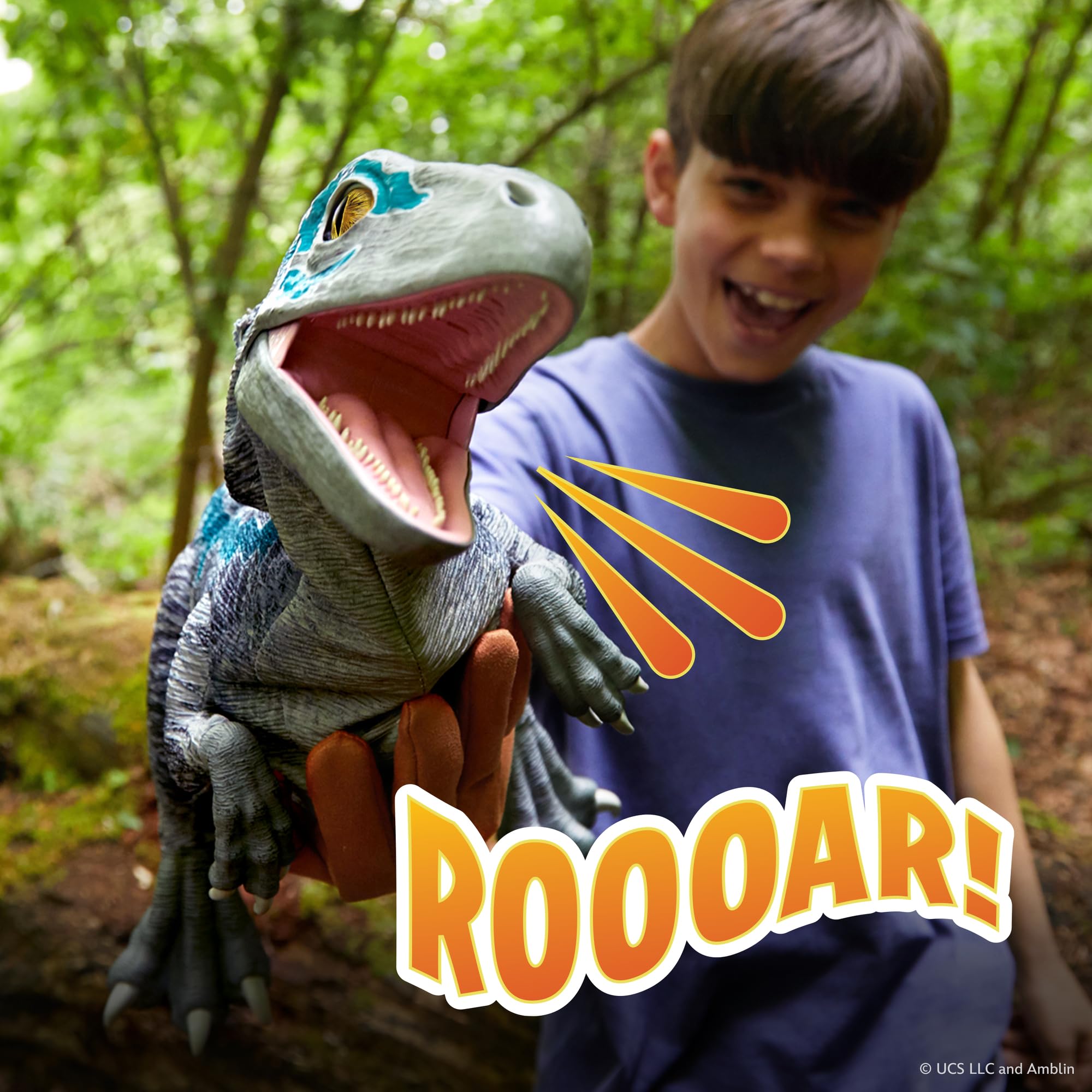 Jurassic World Blue Raptor Puppetronic - Interactive Dinosaur Toy -5