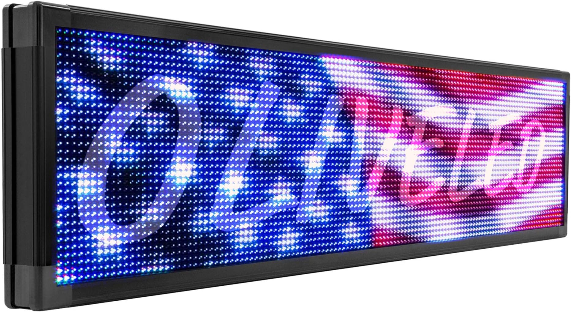 OLIVE LED Sign Full Color P20, 15"x103" Programmable Scrolling Outdoor Message Display Signs EMC - Industrial Grade Business Ad Machine.