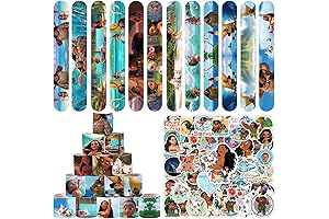 86 Pieces Vibrant Moana Party Favors for Joyful Celebrations: 36 Slap Bracelets...