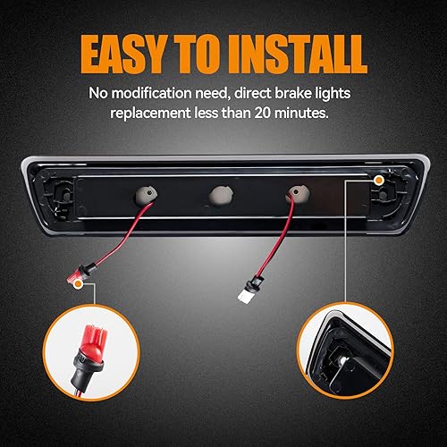 Miniatura 41 de Tercera tercera luz de freno para Chevy Silverado 1999-2006/GMC Sierra 1500 2500 3500HD, 2007 Silverado/Sierra Classic Modelo LED Time Tunnel