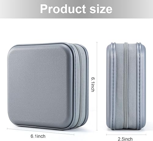 Miniatura 77 de Funda para DVD/CD, soporte portátil de capacidad para 48 - Organizador de cartera de almacenamiento de plástico duro para automóvil (morado)