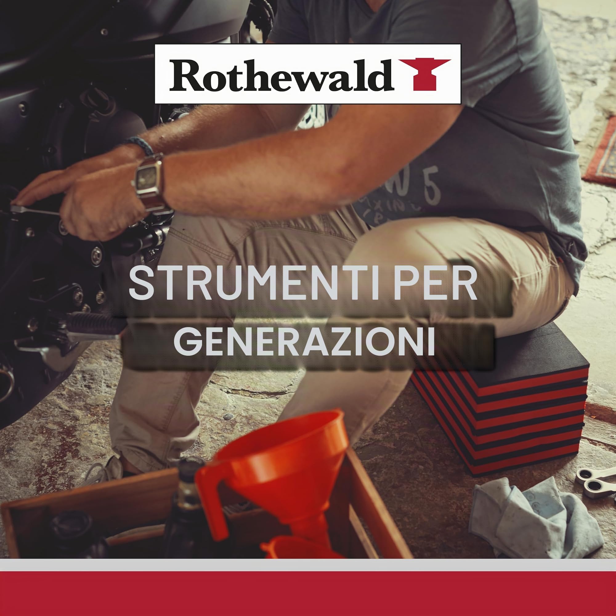 Rothewald Sollevatore per moto con doppio telaio sollevatore moto per lavori di cura, manutenzione e riparazione, supporto moto per larghezza massima del telaio 40 cm