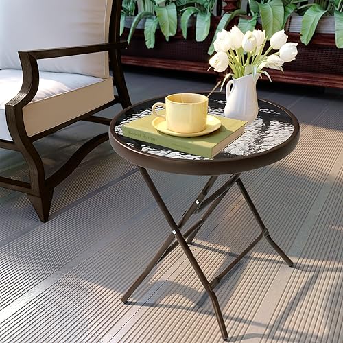 Outdoor Side Table - Small Patio End Table All Weather,