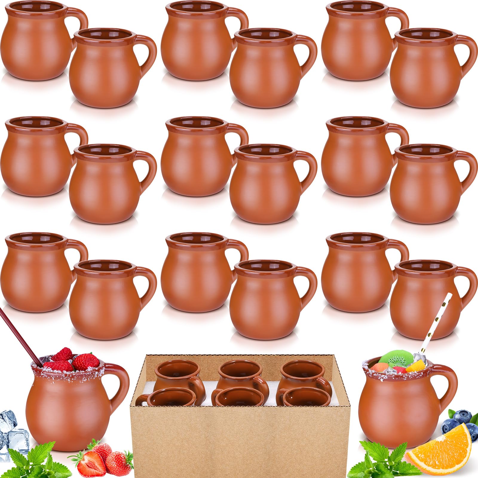 Tasses mexicaines en argile de qualité supérieure pour cocktails et thés chauds