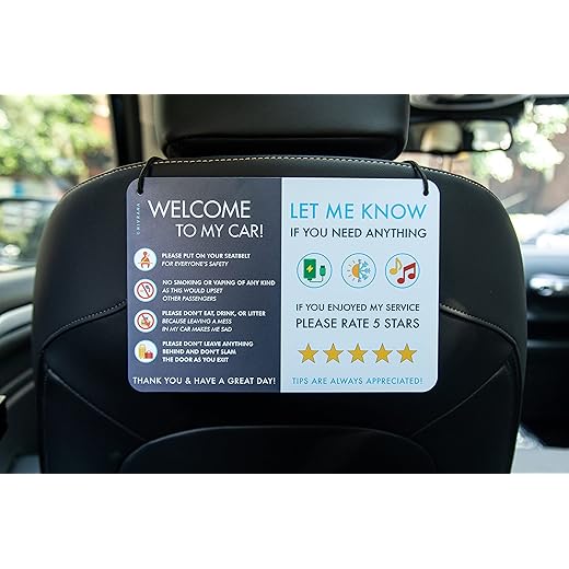 NIVRANA Rideshare Car Sign 2-Pack — Better Customer Relations, Higher Ratings and More Tips with Universal Sign, Accessory for Uber Drivers, Rideshare Drivers – 9” x 6”