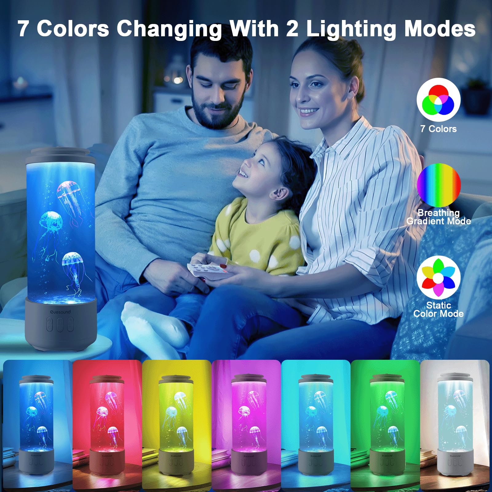 Lampada Meduse Acquario,Con Altoparlante Bluetooth, Batteria Da 3000 Mah E Telecomando,7 Colori E 4 Modalità, Controllo Della Velocità, Jellyfish Lava Lampada Per La Casa Regalo Per Bambini (Bianco-2)