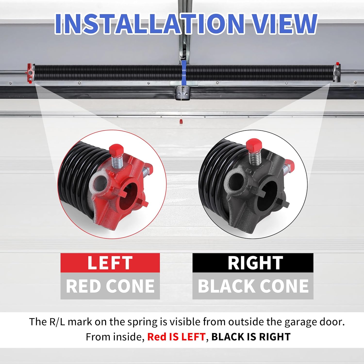 One Pair Garage Door Torsion Springs Set 218-2-26, 2" ID x 26" Length, Oil-Free Electrophoretic Coated Replacement Kit with Winding Bars, 20,000+ Cycle Heavy-Duty Springs for DIY & Pro Install