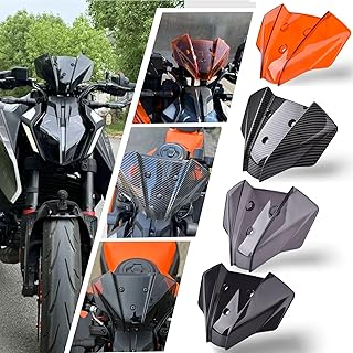 Pare-Brise Moto Pare-Brise Déflecteur de Vent Pare-Brise Parabrezza Visière Viser Compatible with K&T&M Duke 125 Duke 250 Duke 390 2024 2025 Accessoires de Modification (Gris fumé)