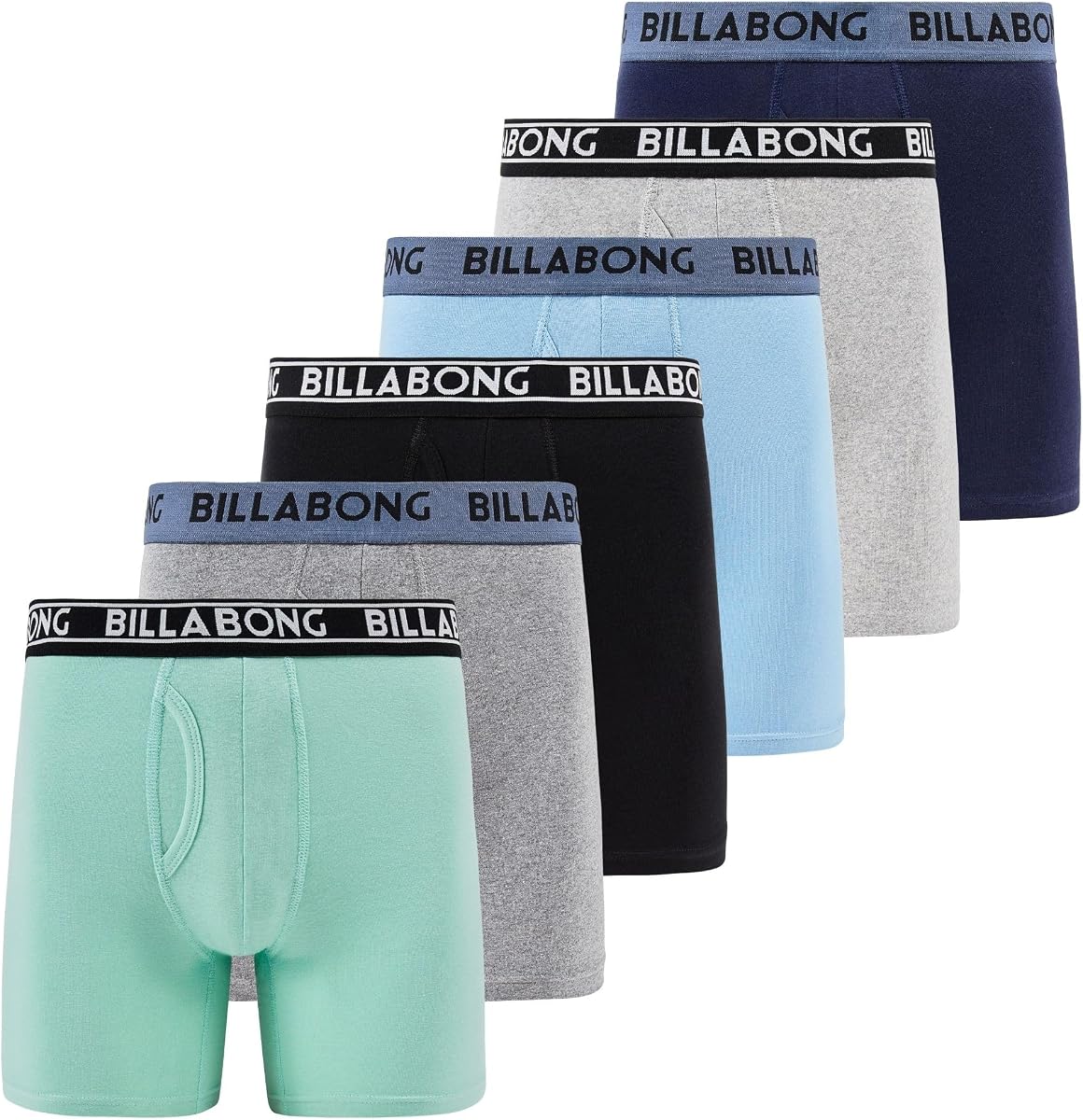 Billabong Ropa Interior para Hombre, Paquete de 6 Calzoncillos sin Etiqueta elásticos de algodón Transpirable