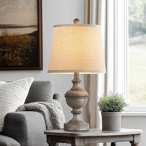 Miniatura 5 de PARTPHONER Juego de 2 lámparas de mesa retro, lámpara de noche para dormitorio, lámparas de mesa rústicas de granja para sala de estar, lámparas de