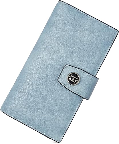 BOSTANTEN Carteras de cuero para mujer, bloqueo RFID, gran capacidad, triple tarjetero, embrague para teléfono