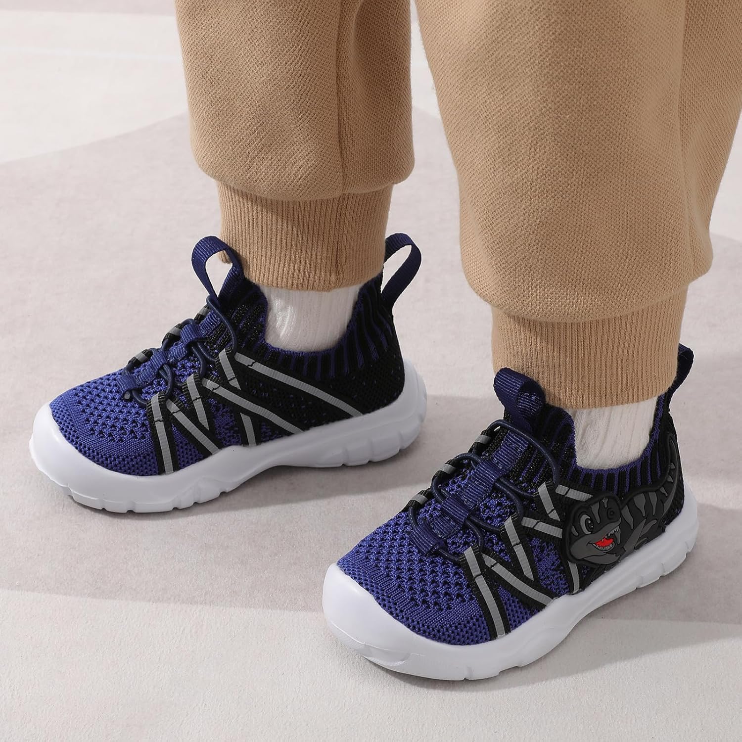 FEETCITY Toddler Shoes Boys Girls Walking Shoes Toddler Slip On Shoes Wide Kids Tennis Shoes Lightweight Toddler Dinosaur Shoes Baby Sneakers - Image 3