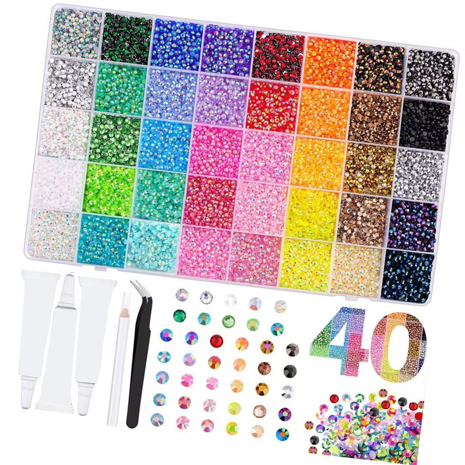 Strass en résine de qualité supérieure pour embellissement de sac et maquillage