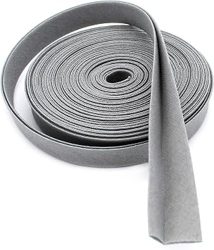 Double-fold Bias Tape 1/2" Wide  Poly Cotton 5 Yards, Grey