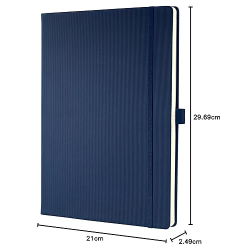 Vista 42 de Sigel Cuaderno forrado de tapa dura con cierre elástico, rojo, tamaño extra grande A4 (SGA4HEL-RD)