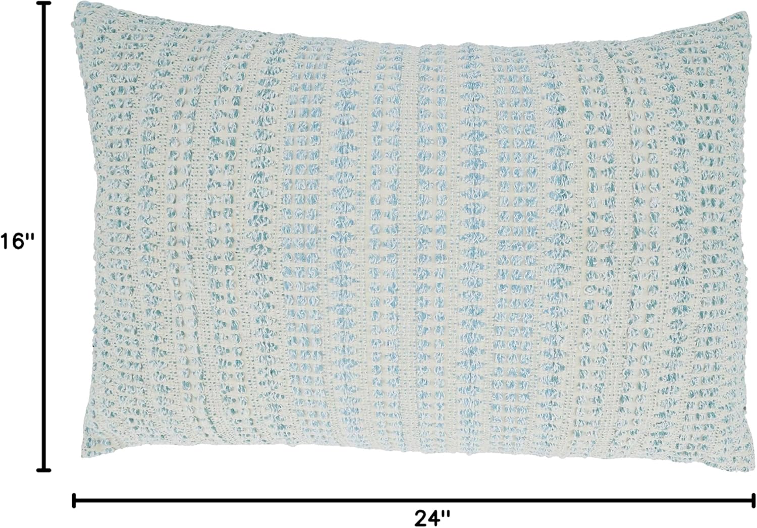 SARO LIFESTYLE Woven Line Down Filled Throw Pillow, 16"x24", Aqua