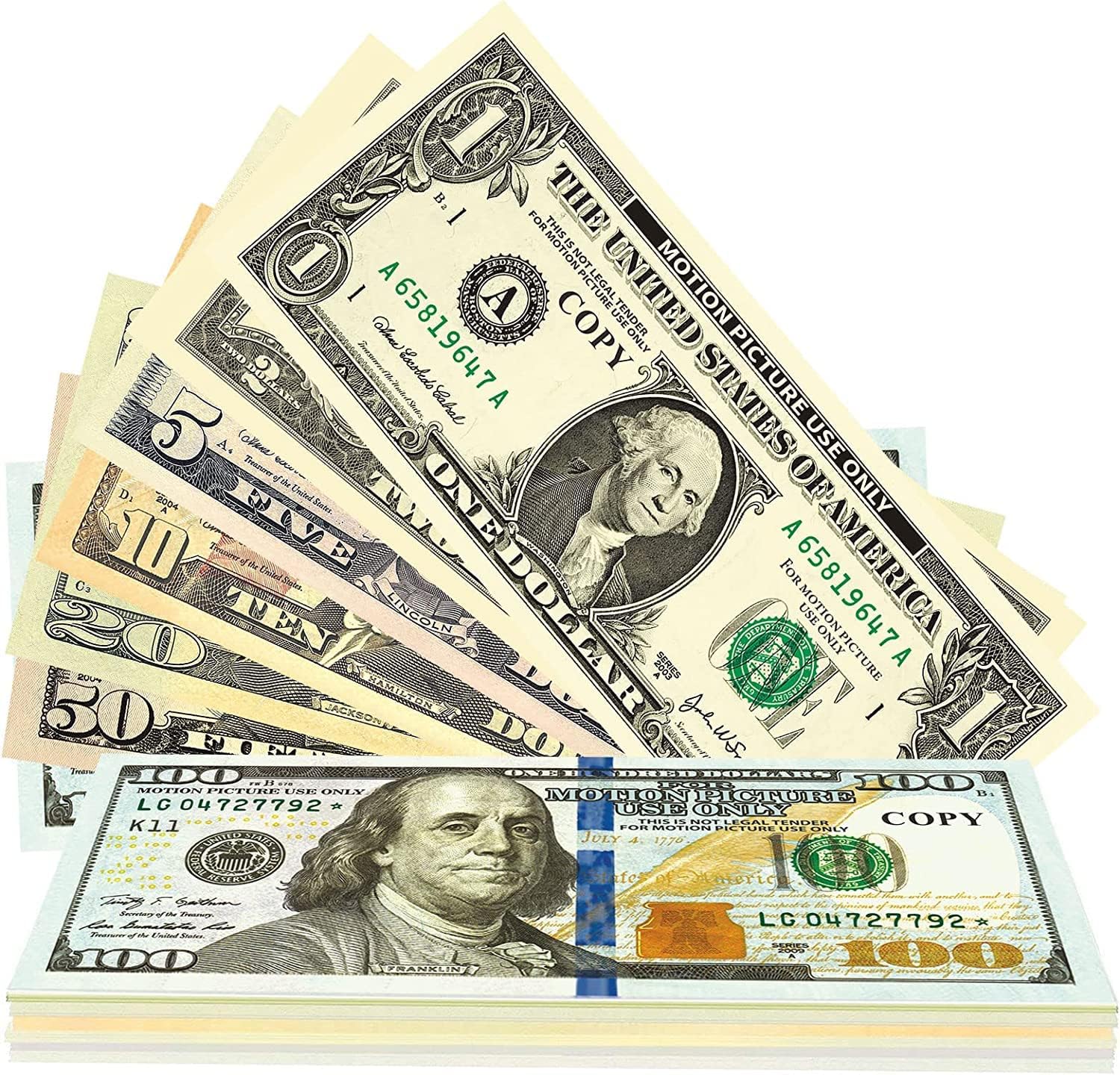 KWYZ 200 Pcs Movie Prop Money 100 Dollar Bills, Realistic Play Money for Music Videos, Prank Teaching, Game, and Parties