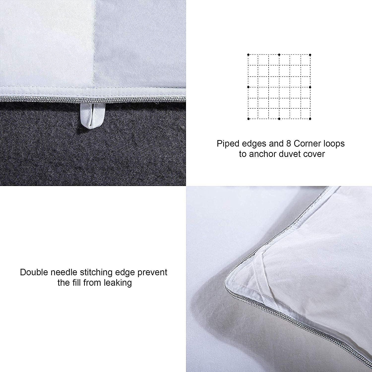 HOMBYS Luxurious Goose Down Comforter Queen Size,100% Cotton Down Proof Duvet Insert Bedding Comforters, 55 Oz Fill Weight Premium Goose Down Feather, 8 Corner Tabs ( White Comforter, Queen) : Home & Kitchen