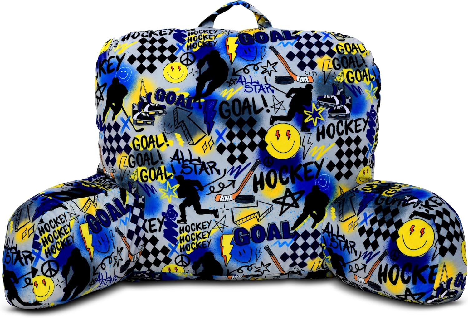 iscream + Corey Paige Designs Silky Soft Plush 19" x 15.5" Lounge and Reading Bed Support Pillow - Play Ball