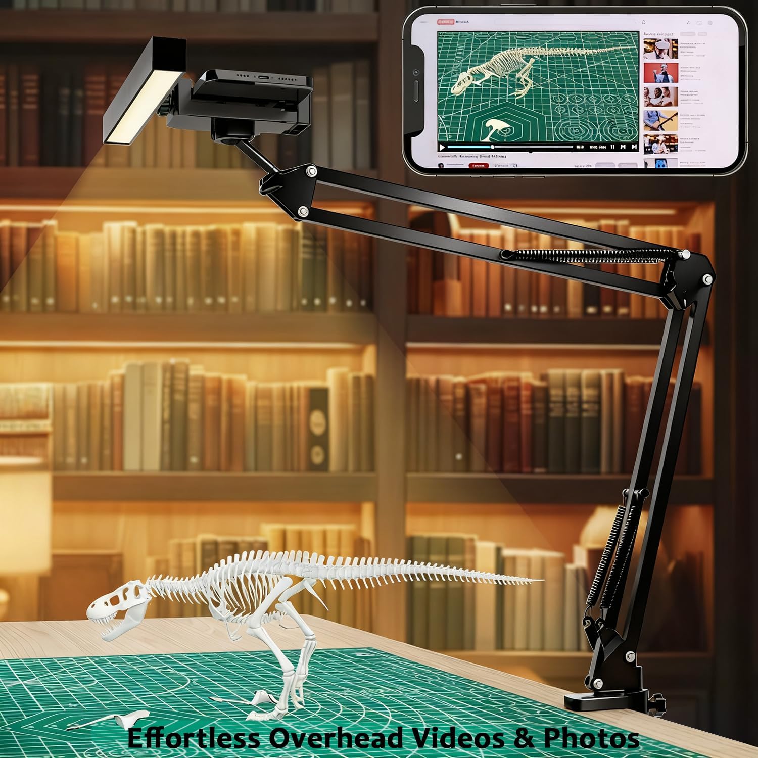 Desk Selfie Light with Overhead Phone Mount, Adjustable Arm & Phone Holder, USB Powered Video Light for Content Creation, Photo Shooting, Live Streaming，Video Recording - Image 9