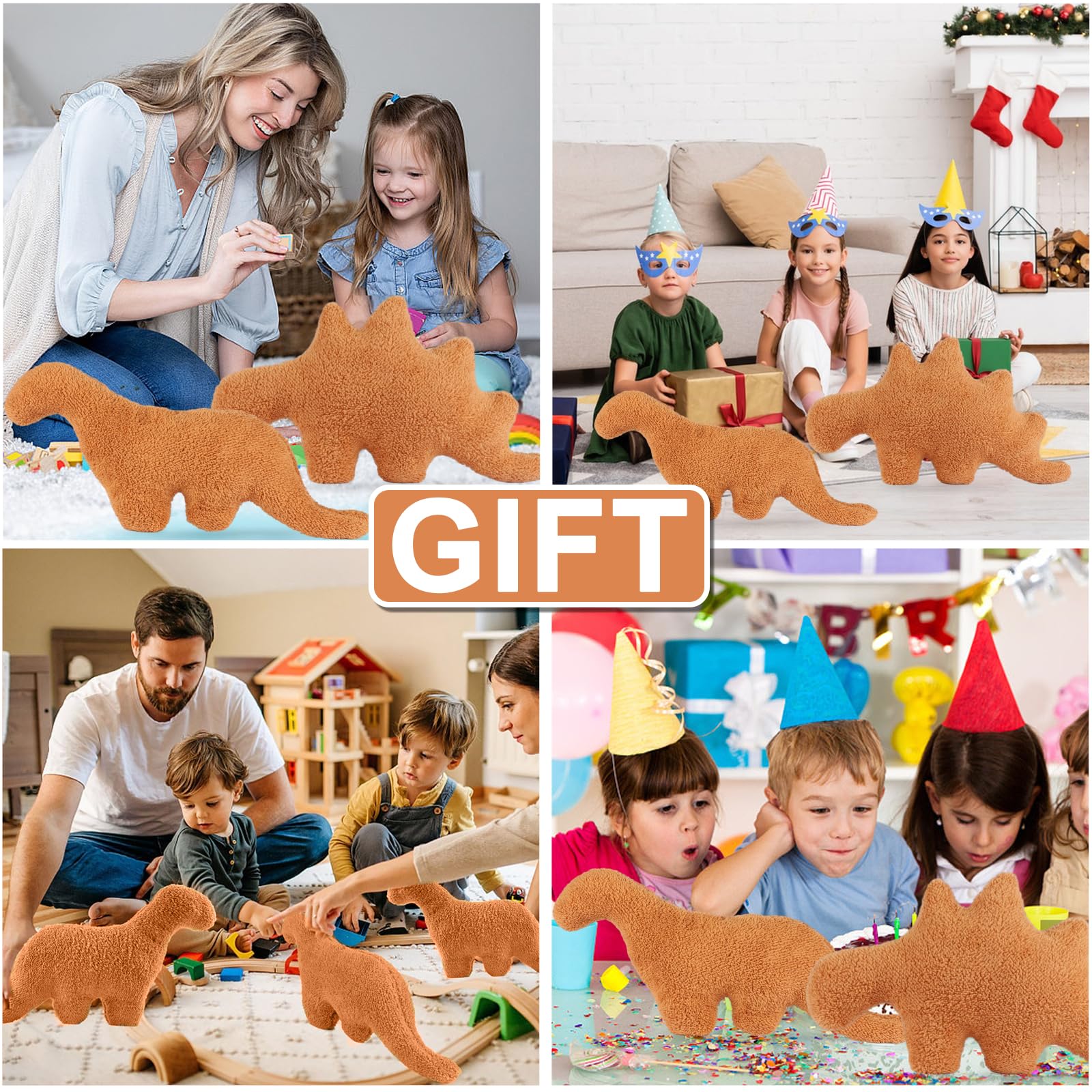 Oreiller En Peluche Snack Bag Avec 8 Jouets Amovibles - Cerise, Cochon, Dinosaure - Cadeau Créatif Pour Enfants
