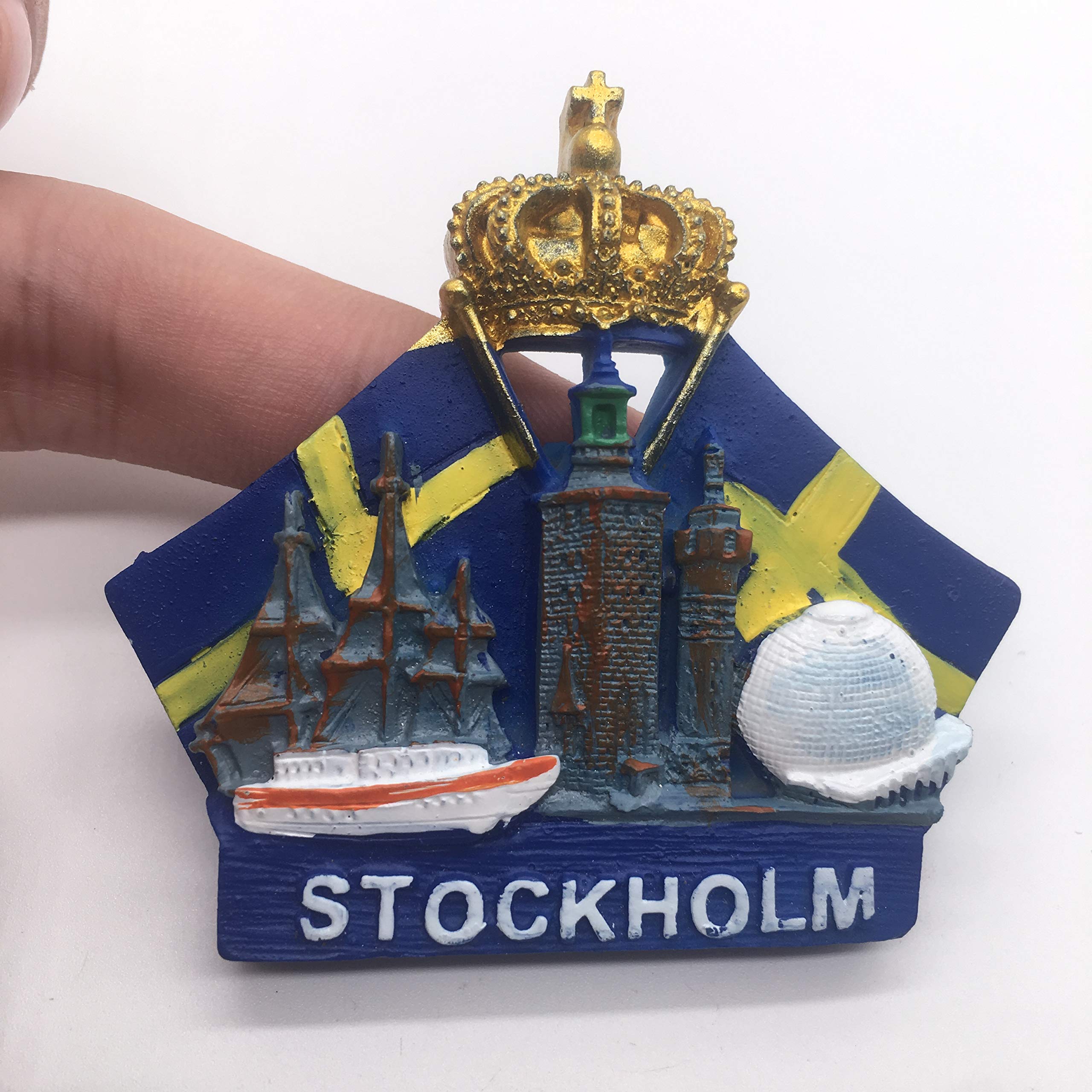 Stoccolma Svezia 3D Elk magnete da frigorifero souvenir regalo, resina fatta a mano Stoccolma magnete frigorifero collezione decorazione casa e cucina