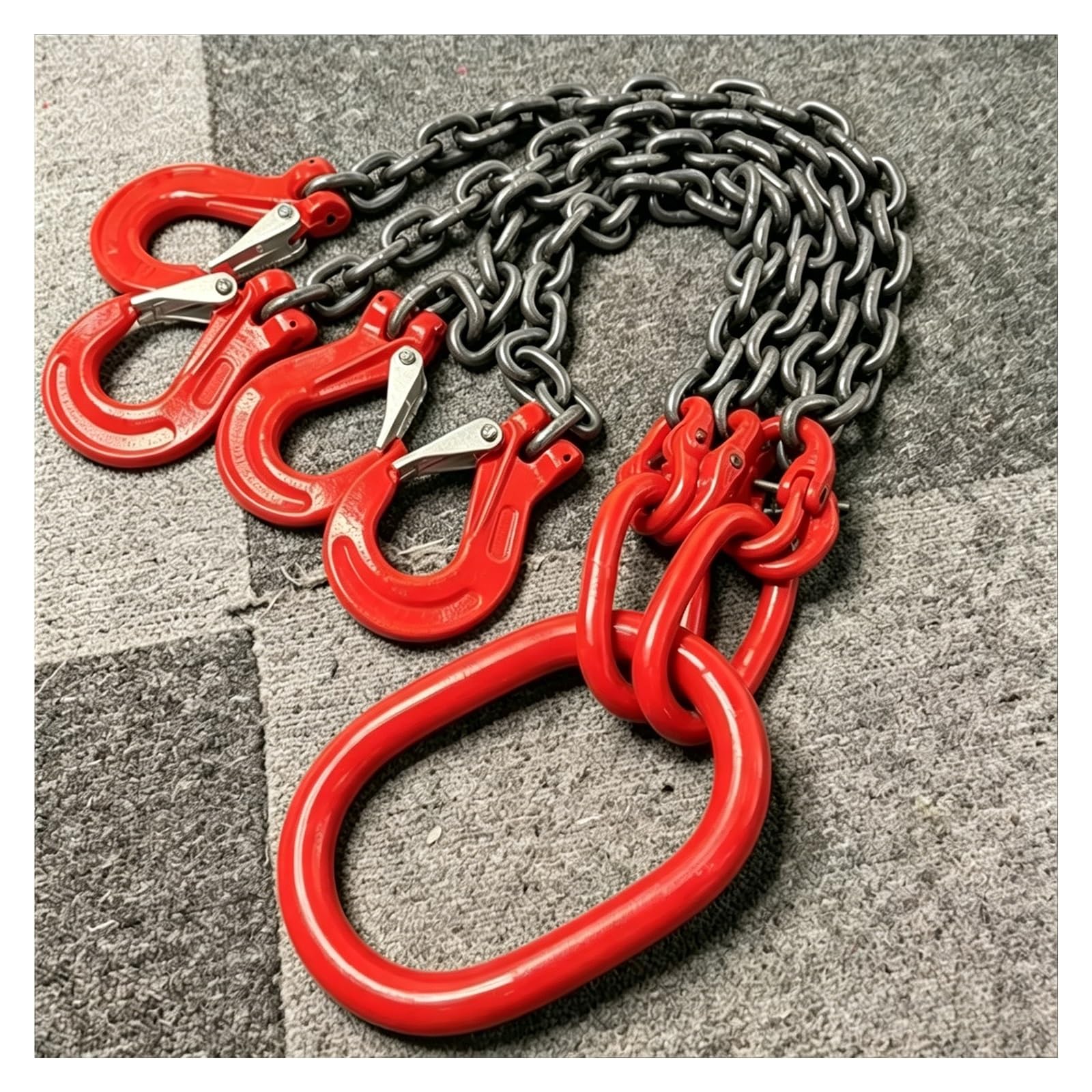 ZJKXJH 2 Ton Lifting Chain, Heavy Duty Steel Hoist Chain with Safety Latch Hooks, Lifting Sling for Forklift Hoisting Cargo Handling, Rigging Chain(4.9ft/1.5m)
